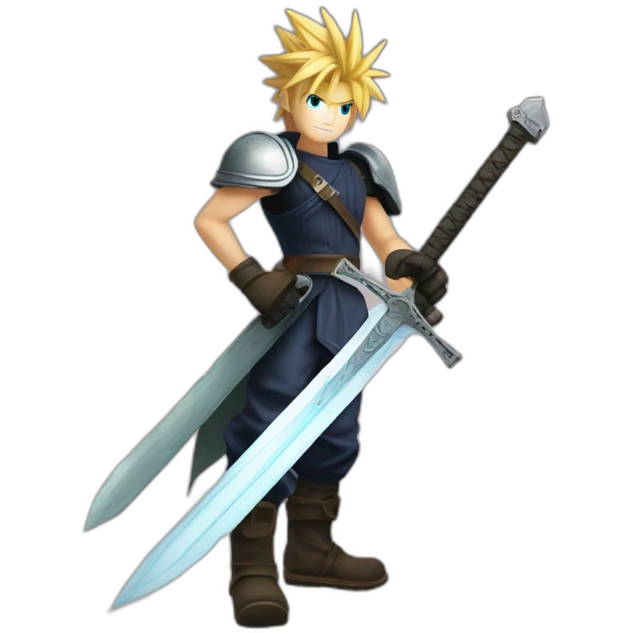 cloud strife with buster sword emoji