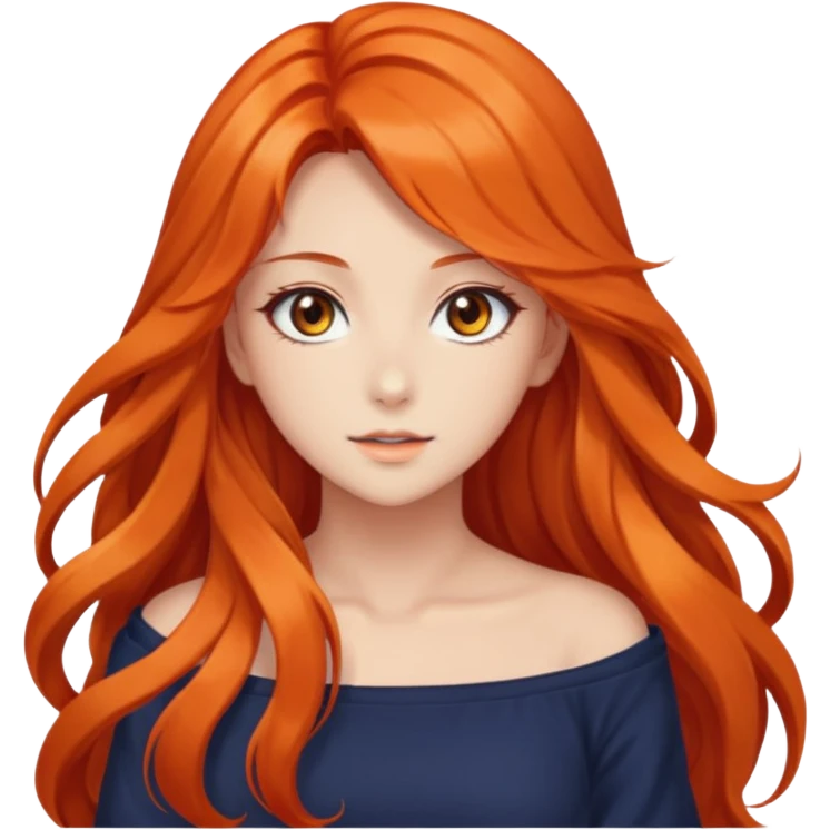 beautiful gorgeous anime lady with beautiful fiery emoji