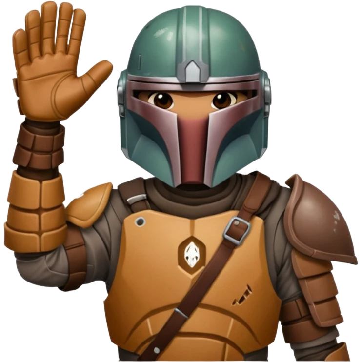 Mandalorian with a Catcher's mitt emoji