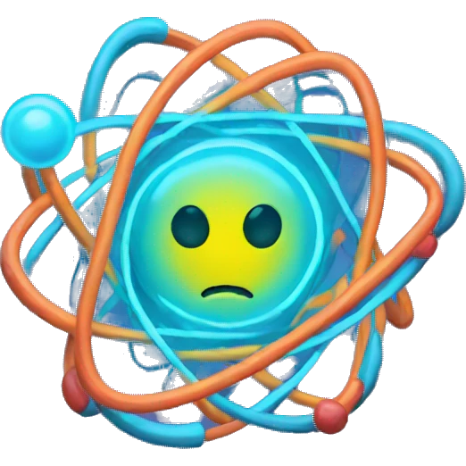 Atom cartoon neon emoji