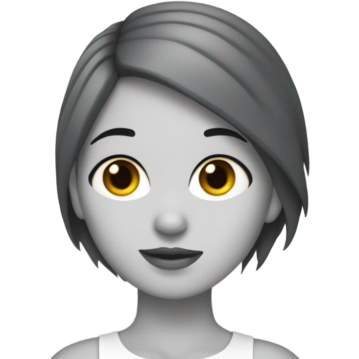 chica con piel clara y pelo negro con un gatito blanco y gris  emoji