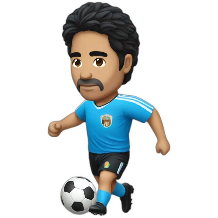 Maradona playing soccer emoji