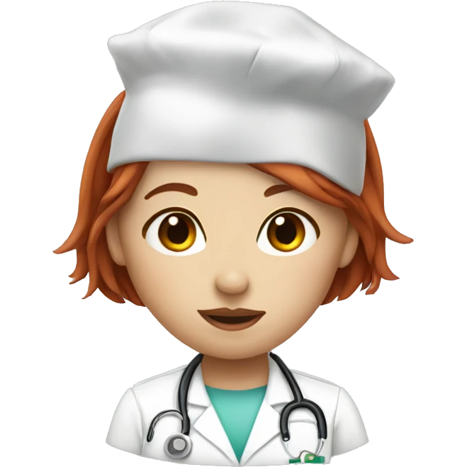 Redhead nurse with nose piercing and bangs emoji