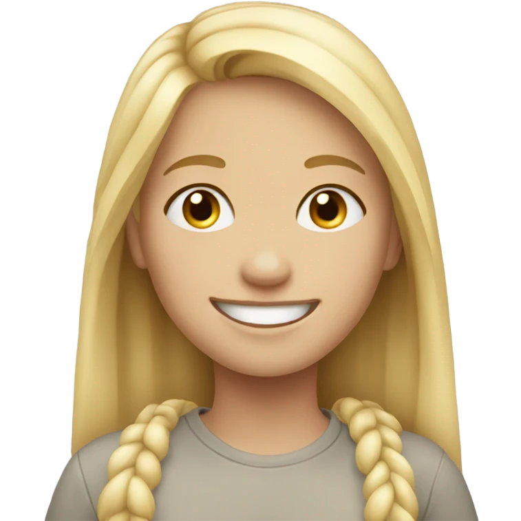 blonde girl smiling outdoors with autism emoji
