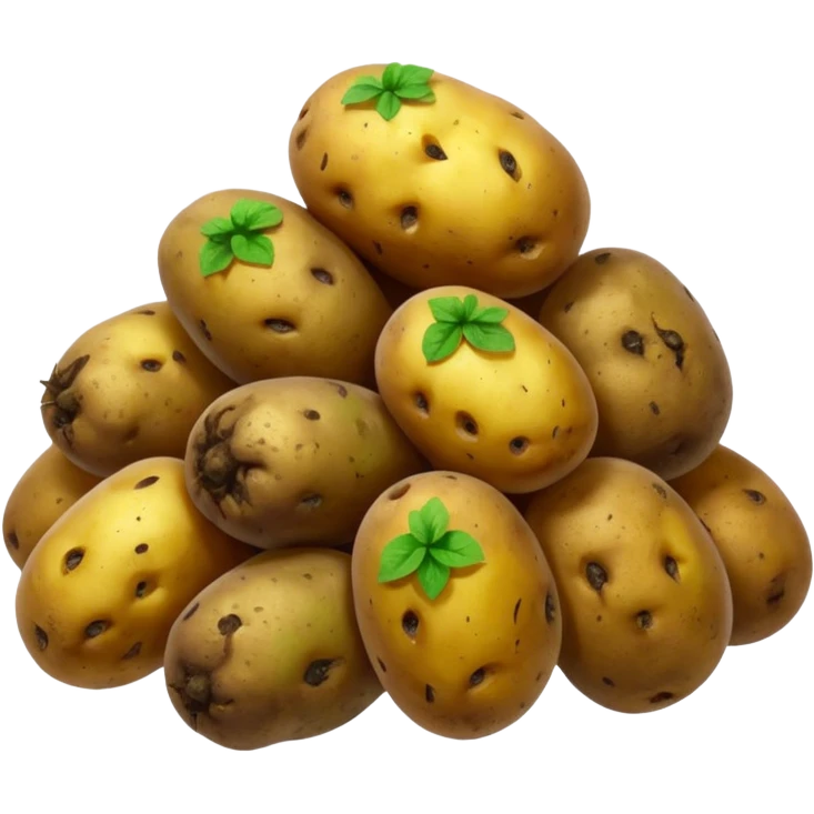 Normal sized emoji of rotting potatoes with mold based on these: 🍠🥔 please make realistix emoji
