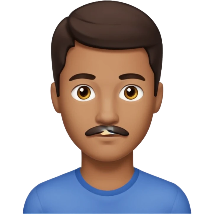Josh Levi (b.1998) with dark brown hair and thin mustache  emoji