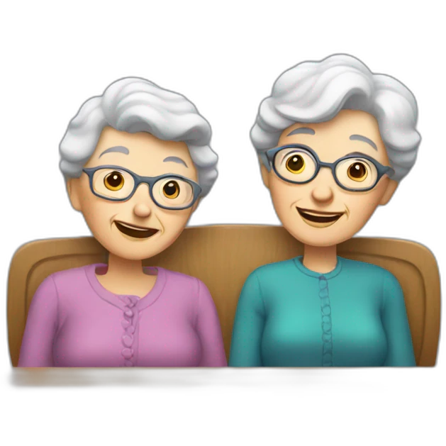 Granny with a friends emoji