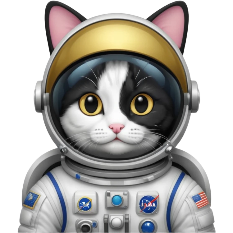 tuxedo cat Astronaut emoji