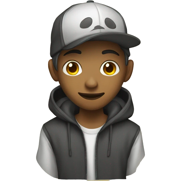 Teen BOY gamer wearing, wearing a hoodie and a cap emoji