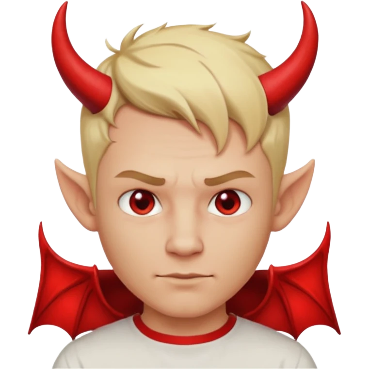 blonde short hair man devil with shirt emoji