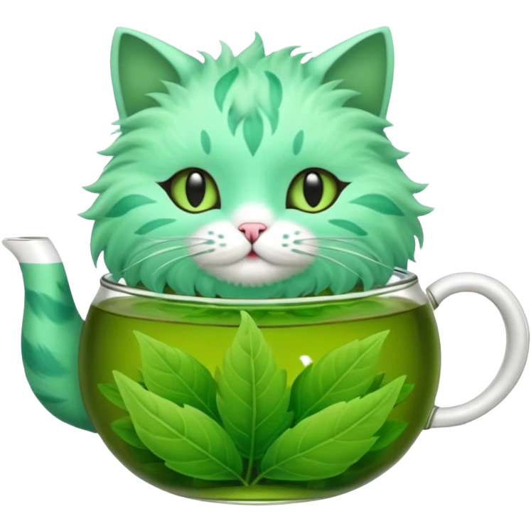 Minty Leaf Juicy Feline Fluffy Tea Sprigatito-Fakémon-creature emoji