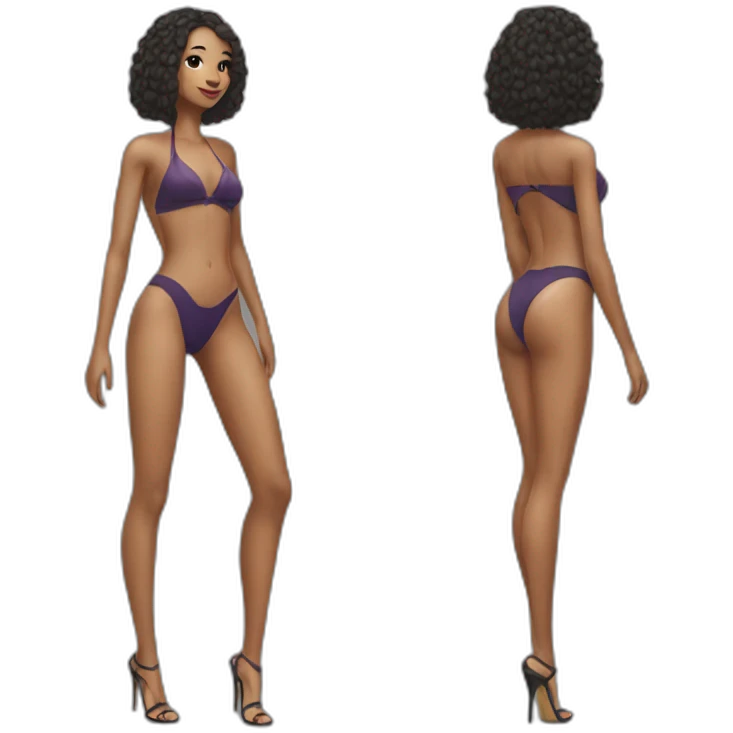sexy woman on high heels swim suit long legs emoji