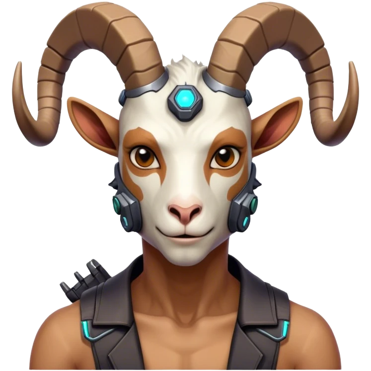 Cyberpunk Goat(Ram) man 2/3 veiw emoji