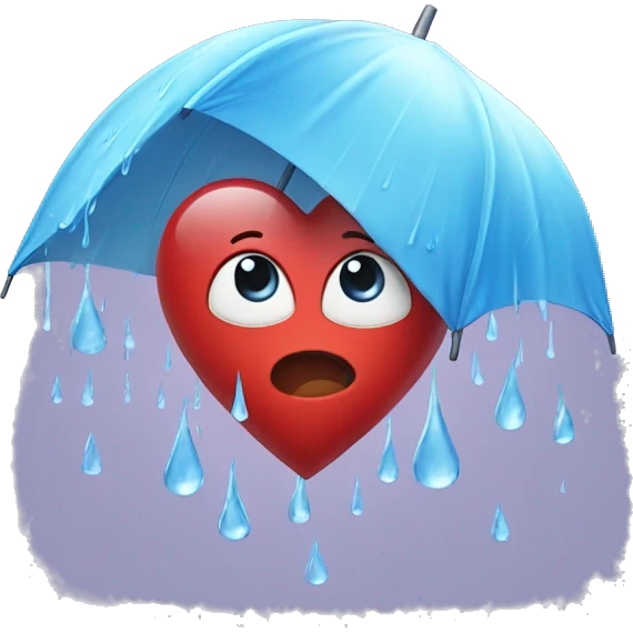 Heart with rain emoji