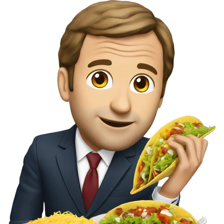 Macron qui mange un tacos emoji