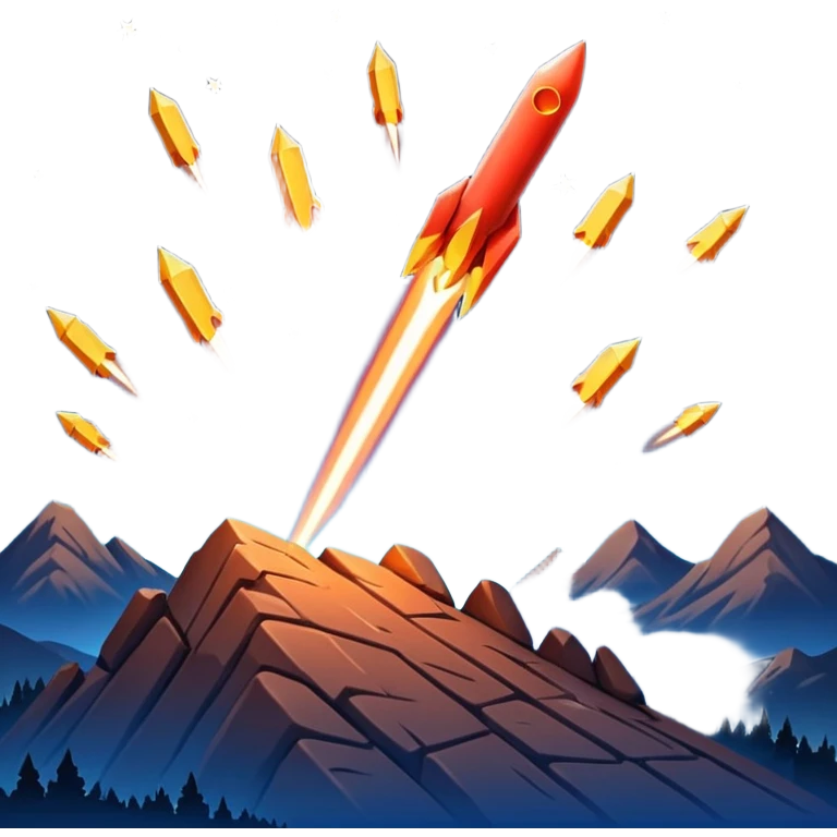 A dramatic, fiery meteor shower streaking across the night sky, with shooting stars blazing their trails emoji