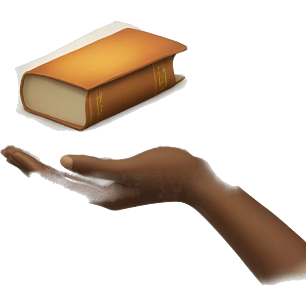 Hand giving book to anther emoji