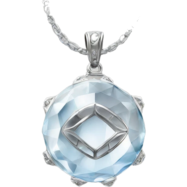 Divine Protection Crystal amulet with white gold emoji