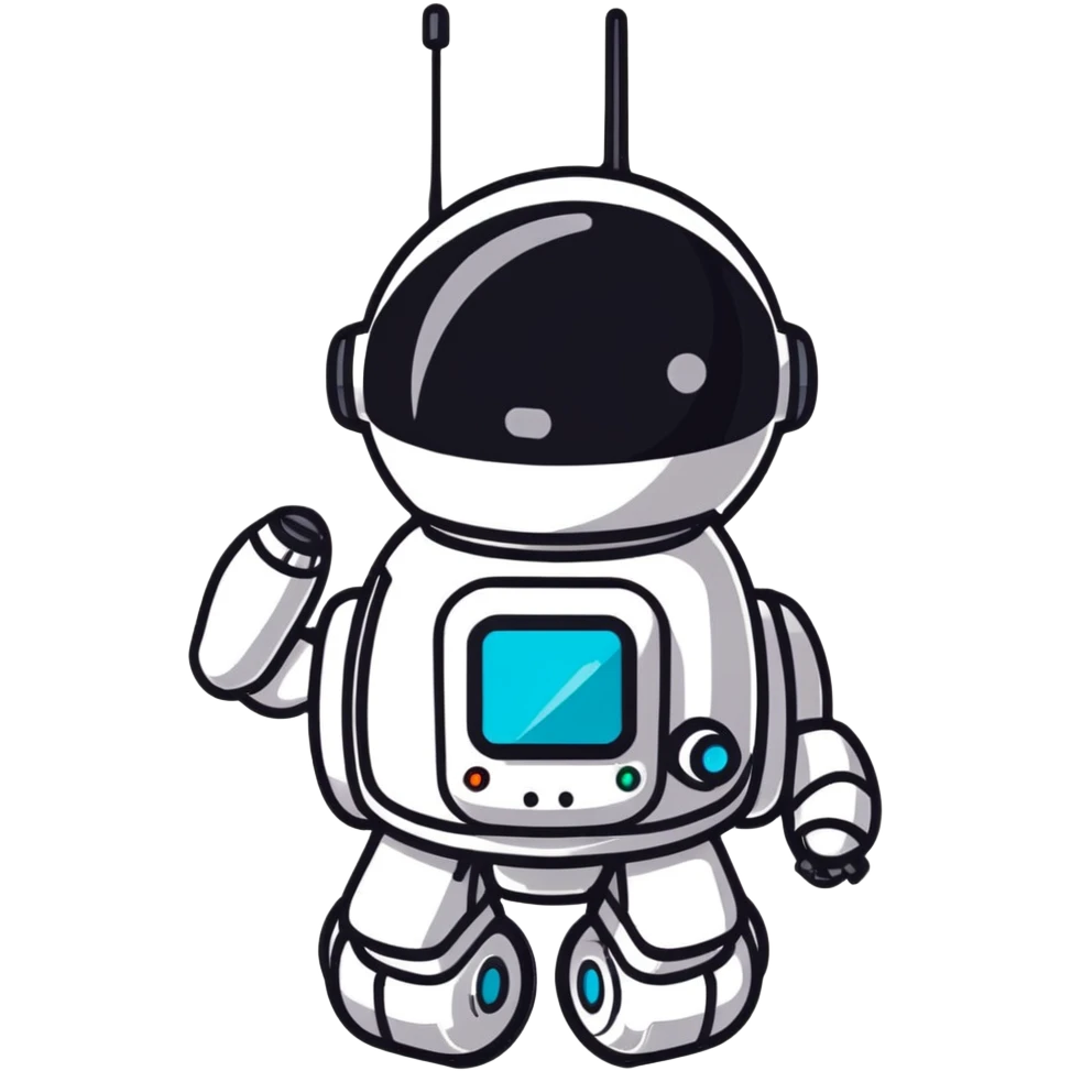 Tall surveillance robot with rotating sensor dome and floating limbs emoji