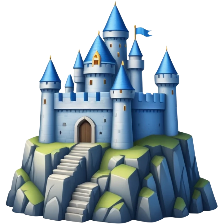 blue castle on the mountain emoji