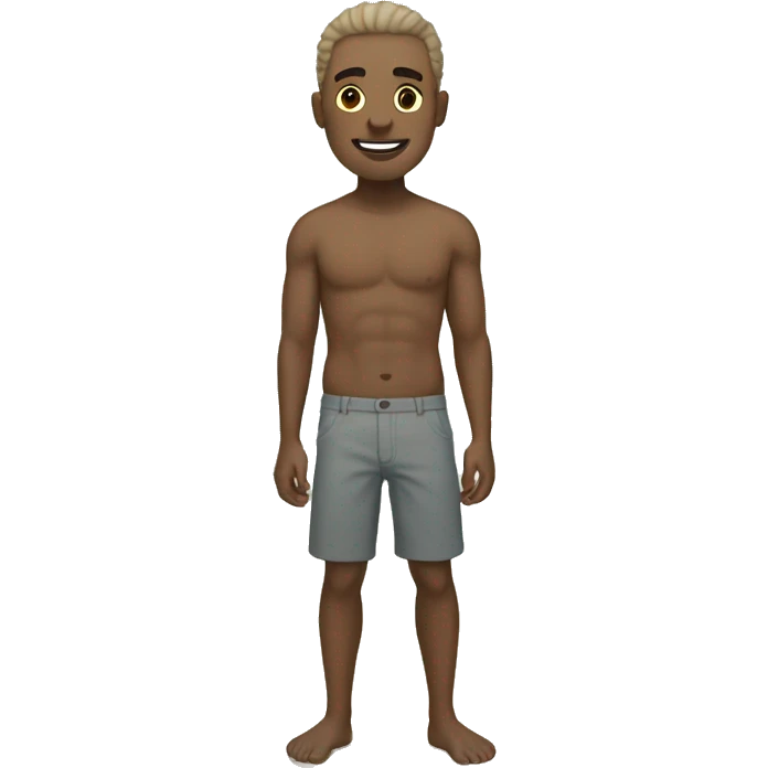 Man on the beach with feet in the water, light skintone emoji