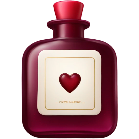 Burgundy perfume heart shaped  emoji