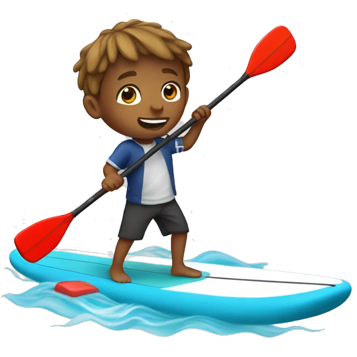 French boy on paddle board emoji