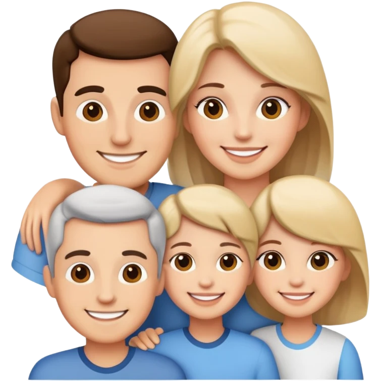 dad, mom and 2 daugthers emoji