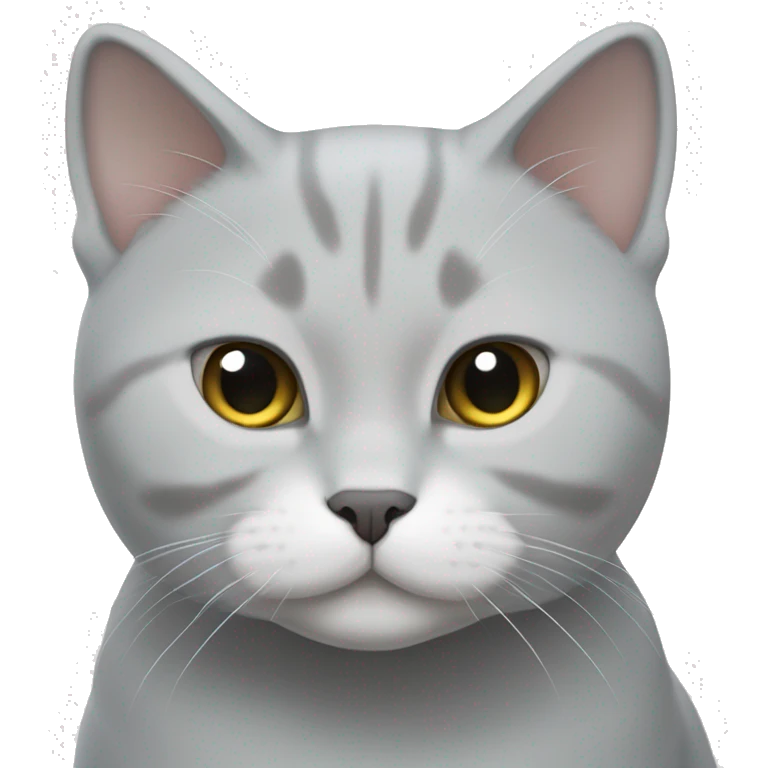 Light grey and white British shorthair cat emoji