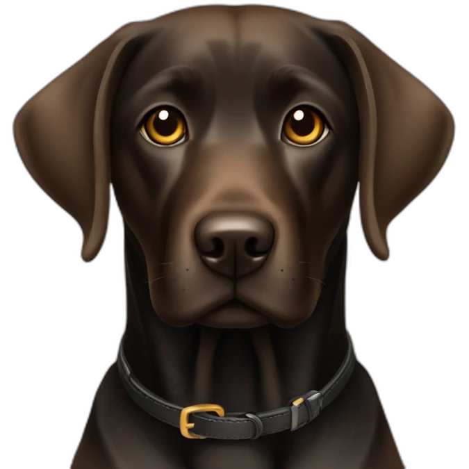 Black labrador with brown collar emoji