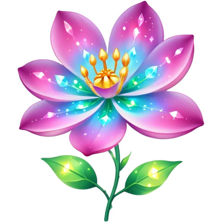 aurora flower sparkling, ethereal, with shimmering lights emoji