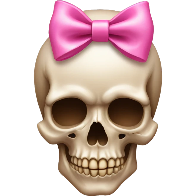 Skull wearing Pink bow emoji