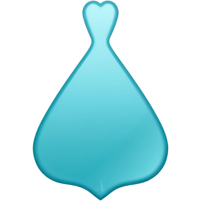 Minimalist blue spade emoji with smooth rounded edges, soft teal-to-cyan gradient, flat vector style, subtle glossy depth, and transparent background. emoji