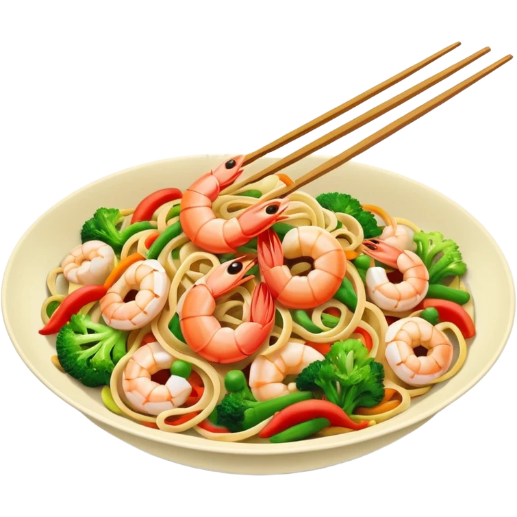 prawn stir-fry noodles emoji