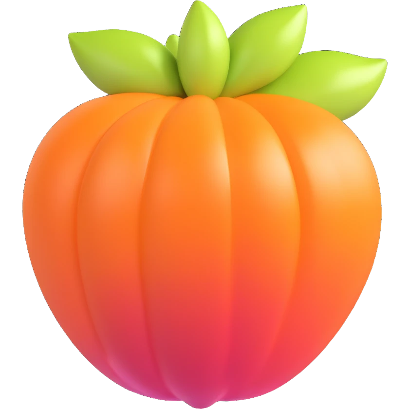 shiny dimensional fruit emoji