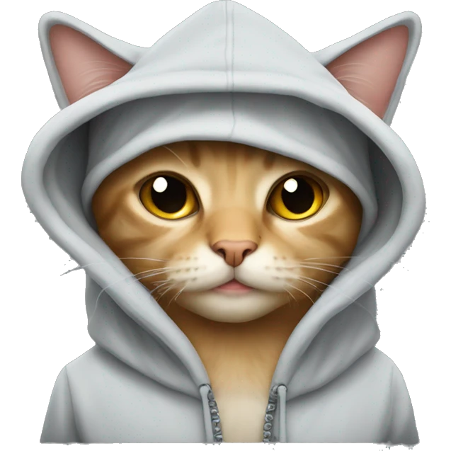 Cat wearing a hoddie emoji
