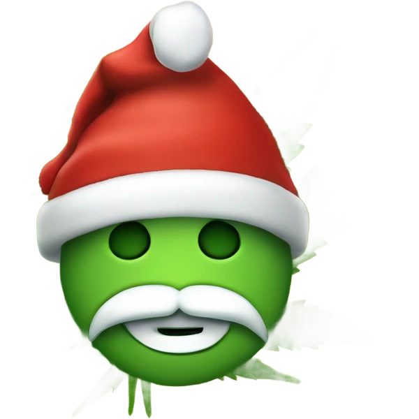 Hemp leaf with Santa hat emoji