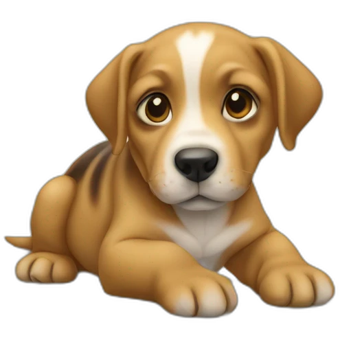 Bébé chien sur tortue emoji