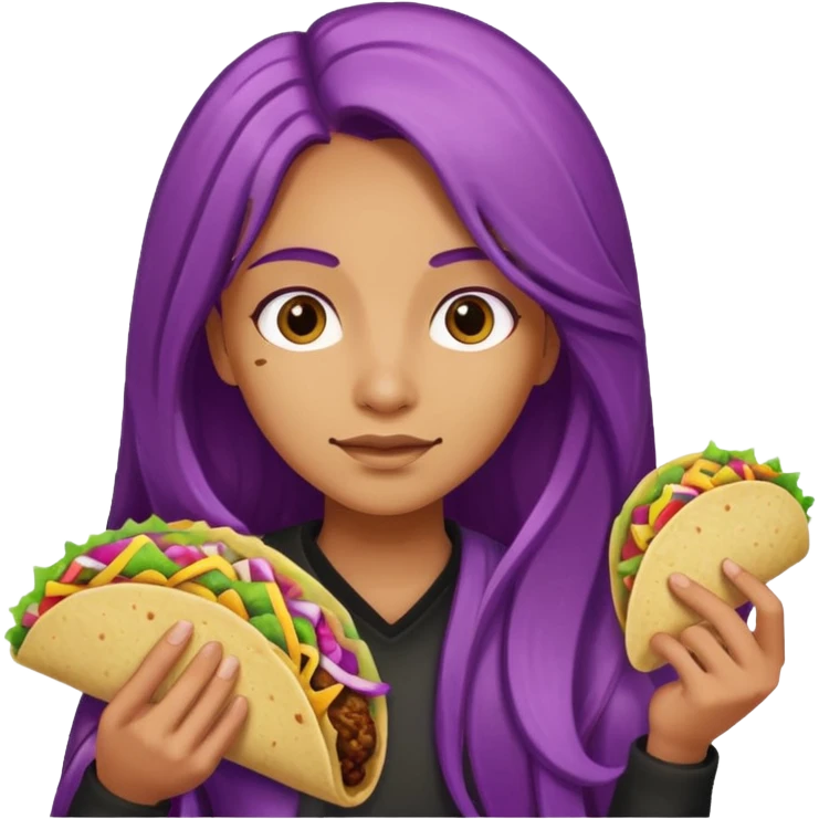 police holding taco with purple long hair emoji