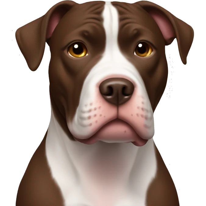chocolate pitbull with white chest  emoji