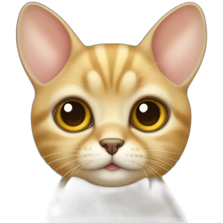 golden chinchilla cat with big eyes emoji