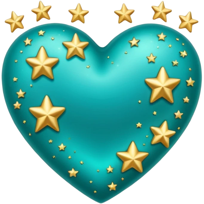 Teal heart with little stars emoji