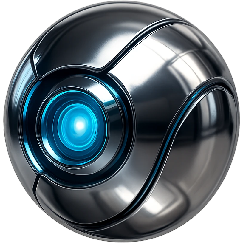 chrome style futuristic AI orb emoji
