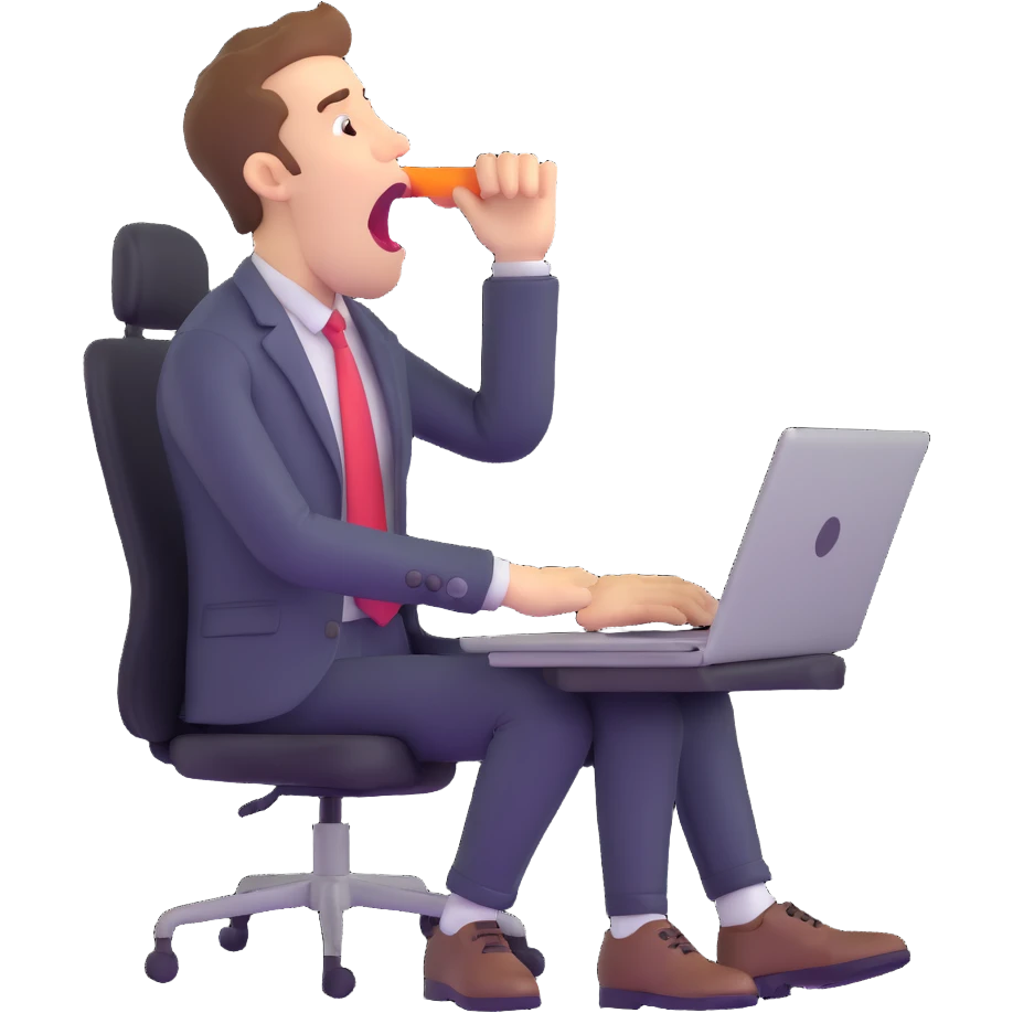 yawning office worker at a laptop emoji