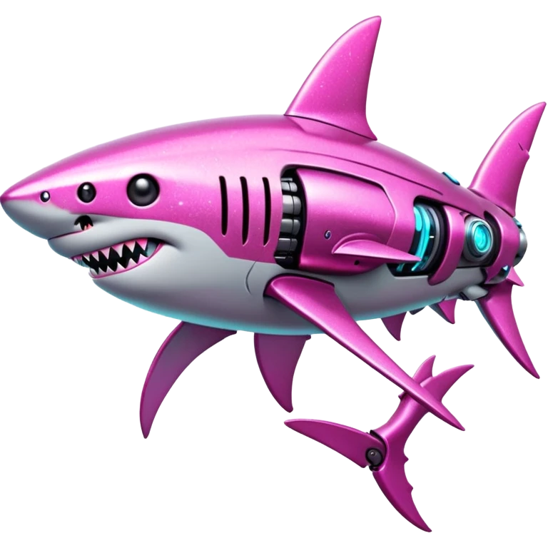glitter mech shark pink cyberpunk emoji
