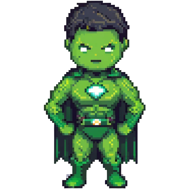 Hulk smashing, green superhero in action pose emoji