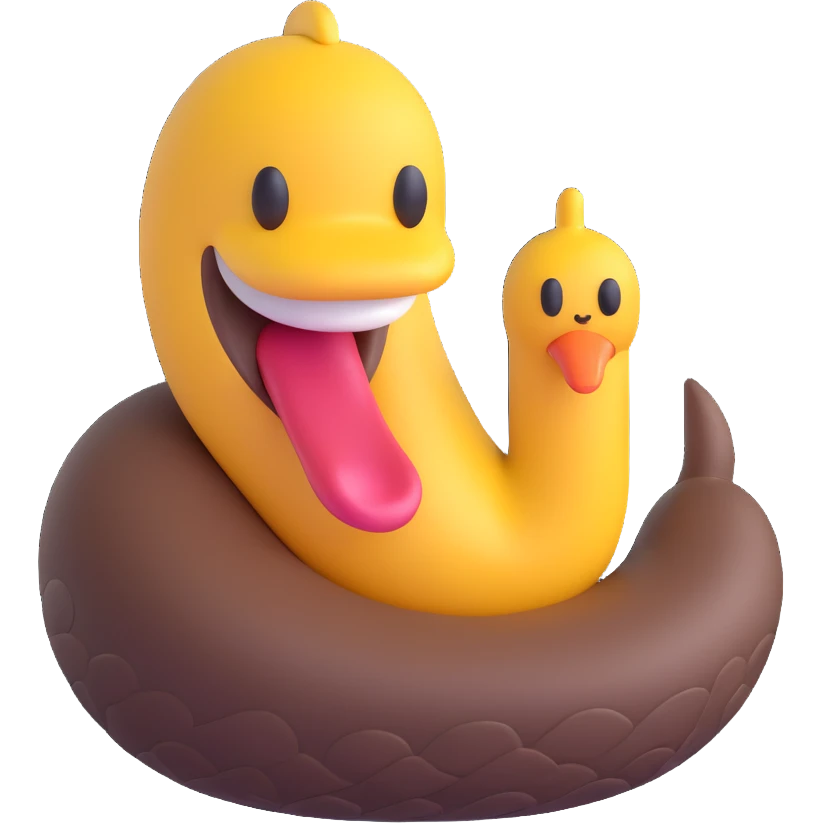 poop emoji with white snake skin pattern emoji