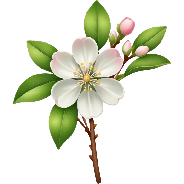 single Apple blossom, straight stem emoji