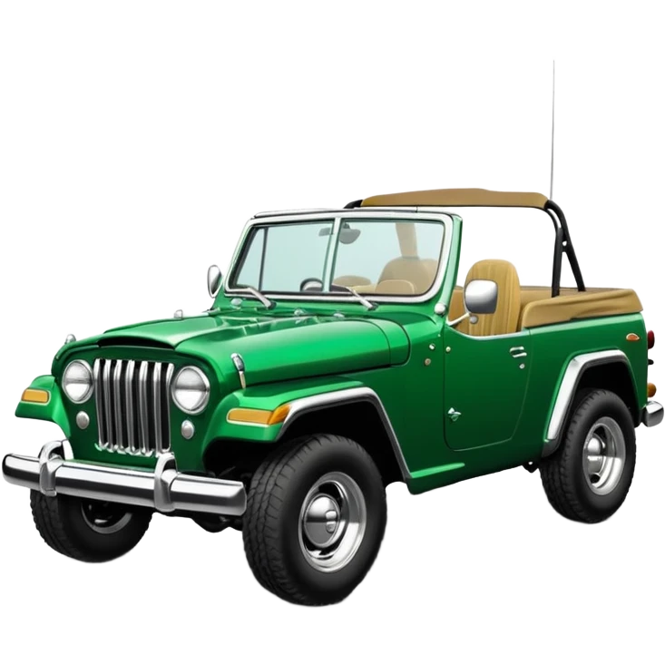 jeepster commando without top with straight flat bonnet emoji