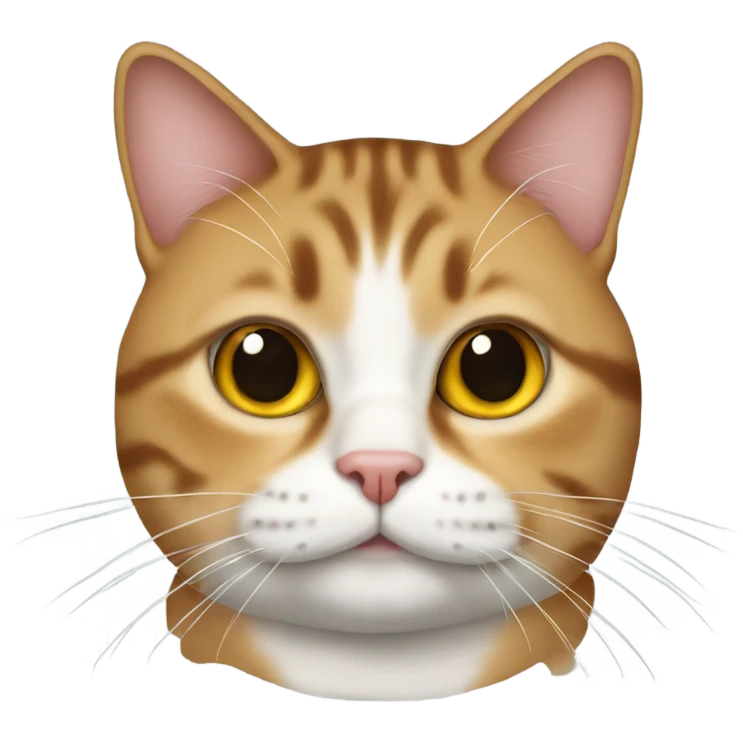 Fat tabby with clipped ear cat emoji